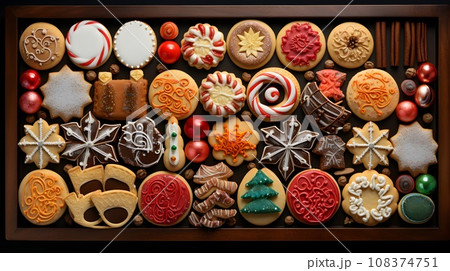 cookies assorted close-up 108374751