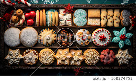 cookies assorted close-up 108374753