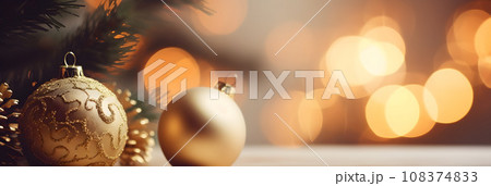 Christmas decoration. golden ball 108374833