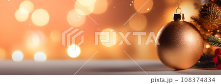 Christmas decoration. golden ball 108374834