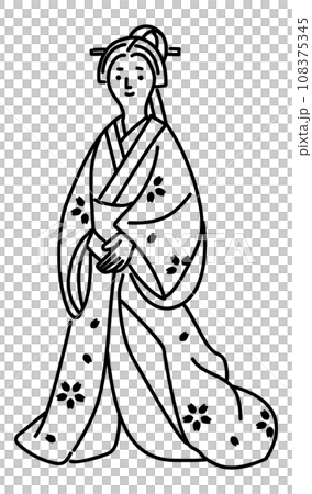 Illustration of a samurai woman from the Edo period 108375345