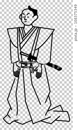 江戸時代の武家の男性のイラスト 江戸時代の武家の男性のイラスト 108375349
