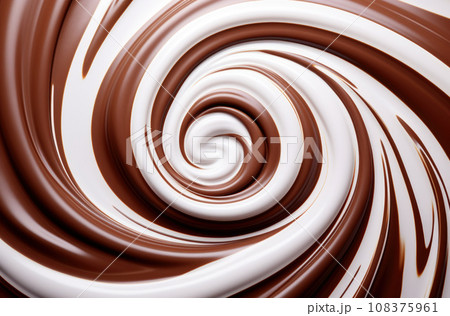 Chocolate. Melted chocolate top view. Confectionery concept 108375961