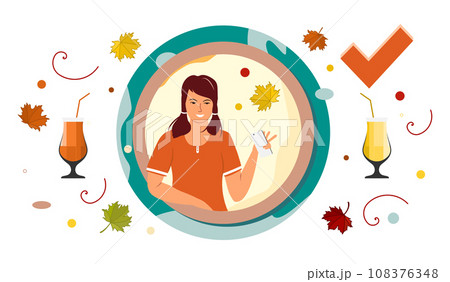 Party Alcohol Order Vector Drink Girl Celebration Party Alcohol Order Vector Drink Girl Celebration 108376348