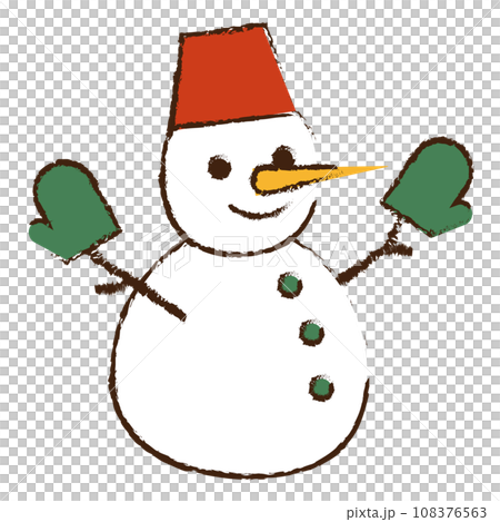 イラスト素材　雪だるま　手描き 108376563