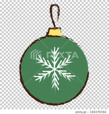 イラスト素材 クリスマスオーナメント 手描き 緑 イラスト素材 クリスマスオーナメント 手描き 緑 108376568