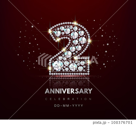 Birthday numbers anniversary two year vector eps10 108376701