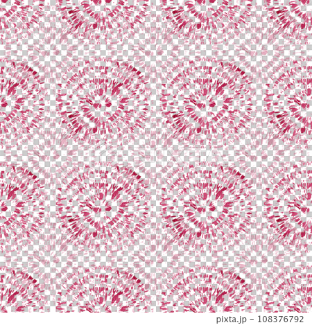 Watercolor hand painted seamless pattern with abstract red spots imitating salute or fireworks. Colorful, bright background. Illustration for wrapping paper, textiles, decorations 108376792