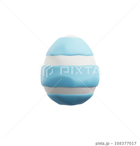 Easter egg 3D three-dimensional realistic render vector illustration isolated. 108377017