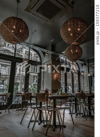 Beautiful architecture design inside of Restaurant. Beautiful architecture design inside of Restaurant. 108377218
