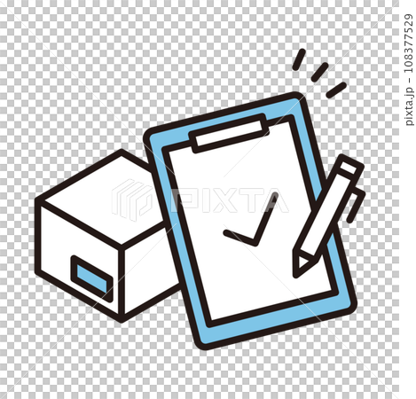 Cardboard confirmation check inspection icon 108377529