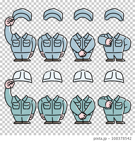 工人臉操的向量插圖集 108378542