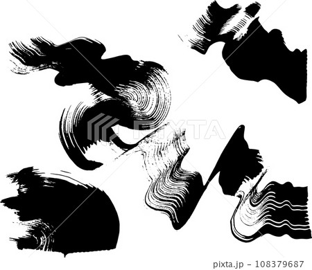 Grunge Dry Brush Ink Strokes Free Hand Set. Grunge Dry Brush Ink Strokes Free Hand Set. 108379687
