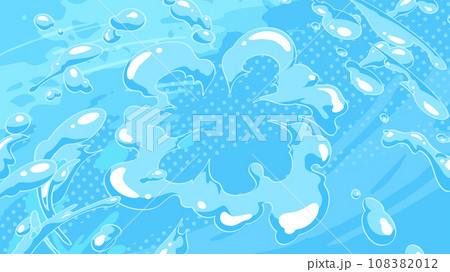 丸く広がる水飛沫の背景イラスト 丸く広がる水飛沫の背景イラスト 108382012