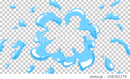 Illustration of water splashes spreading round Illustration of water splashes spreading round 108382279