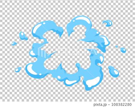 Illustration of water splashes spreading round 108382280