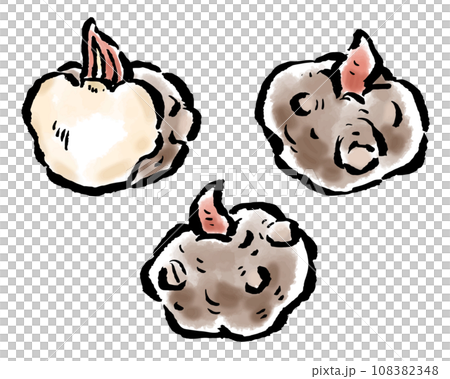 魔芋馬鈴薯整體和橫切面刷觸控圖 108382348