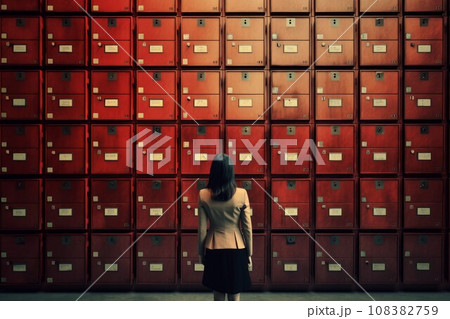 New archivist filing cabinets. Work paper office. Generate Ai 108382759