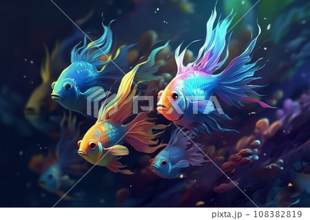 Underwater ocean fish colorful. Reef animal. Generate Ai Underwater ocean fish colorful. Reef animal. Generate Ai 108382819