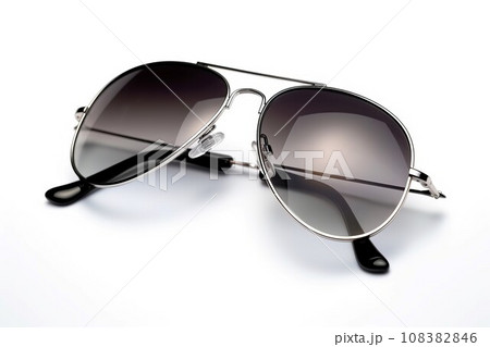 Stylish aviator black sunglasses. Optical design. Generate Ai 108382846