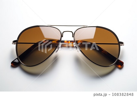 Stylish aviator sunglasses brown. Style wear. Generate Ai 108382848
