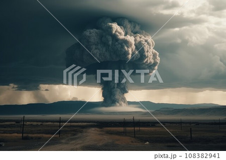 Nuclear explosion dramatic smoke. Men dictator. Generate Ai Nuclear explosion dramatic smoke. Men dictator. Generate Ai 108382941