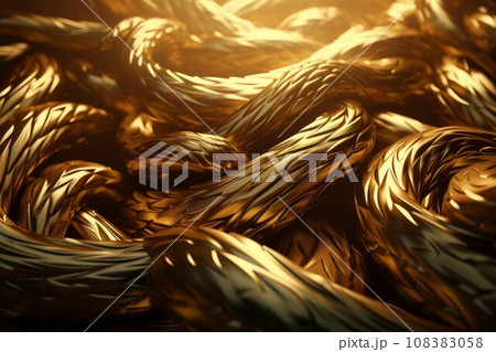 Wavy gold tangled. Curve decoration. Generate Ai Wavy gold tangled. Curve decoration. Generate Ai 108383058