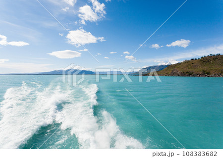 Navigation on Argentino lake, Patagonia landscape, Argentina 108383682
