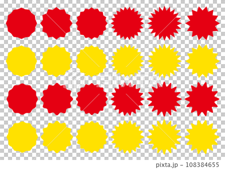 色んなギザギザのフレームのセット_カラー1 108384655