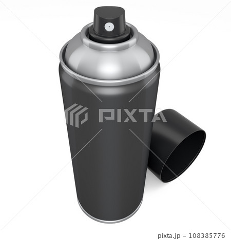 Can of spray paint isolated on white background. Spray bottle and dispenser 108385776