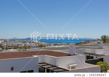 Panorama picture over Playa Blanca vacation village in Lanzarote 108386687