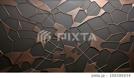 Bronze patinated geometric tiles 108386834