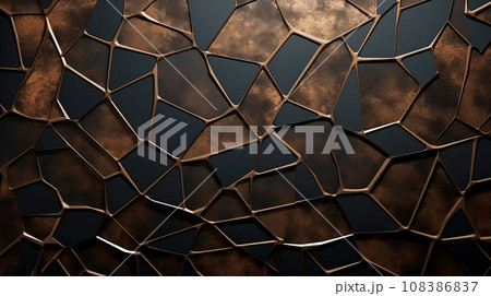 Bronze patinated geometric tiles 108386837