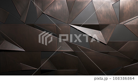 Bronze patinated geometric tiles 108386864