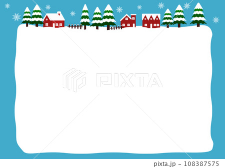 クリスマスの雪景色の背景イラスト 108387575