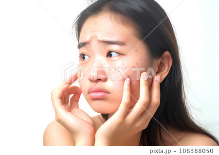 肌トラブルに悩む女性 AI生成 肌トラブルに悩む女性 AI生成 108388050