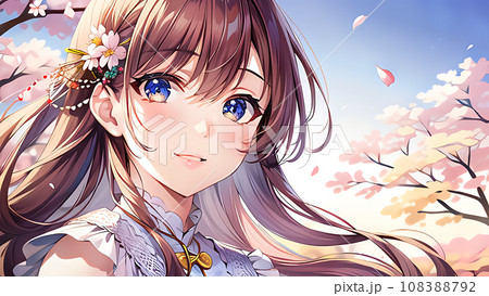 アニメ・漫画風の女性・女の子のイラスト素材 108388792