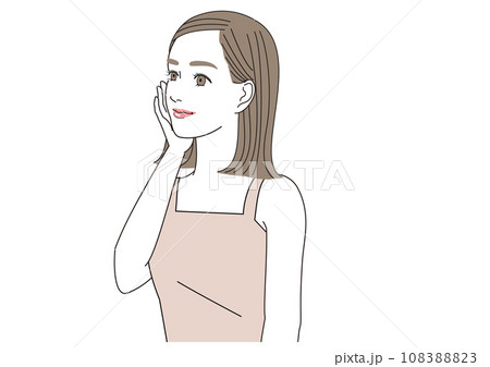 明るい表情で上を見上げる女性 明るい表情で上を見上げる女性 108388823