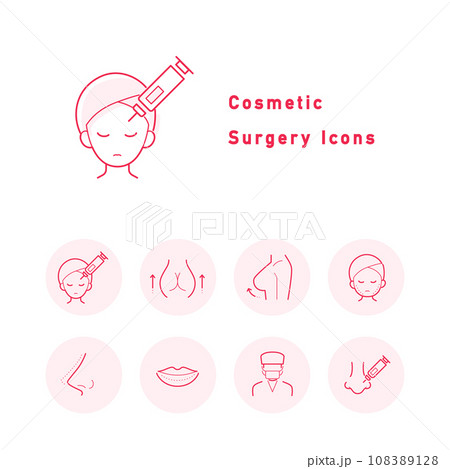 美容整形・プチ整形・美容外科に関するアイコンイラスト(円形・カラー)のセット 美容整形・プチ整形・美容外科に関するアイコンイラスト(円形・カラー)のセット 108389128