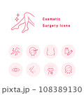 美容整形・プチ整形・美容外科に関するアイコンイラスト（円形・カラー）のセット 108389130