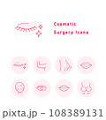 美容整形・プチ整形・美容外科に関するアイコンイラスト（円形・カラー）のセット 108389131