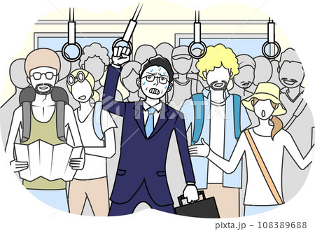 オーバー・ツーリズムで混雑する電車 オーバー・ツーリズムで混雑する電車 108389688