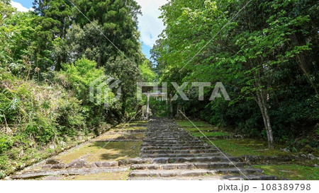 静寂に包まれた春の神社の参道の情景 静寂に包まれた春の神社の参道の情景 108389798