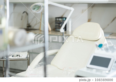 Interior of clinics cosmetology, equipped with modern tools and multifunctional beauty machine Interior of clinics cosmetology, equipped with modern tools and multifunctional beauty machine 108389800