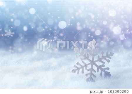 雪の結晶が降り積もる冬景色 雪の結晶が降り積もる冬景色 108390290