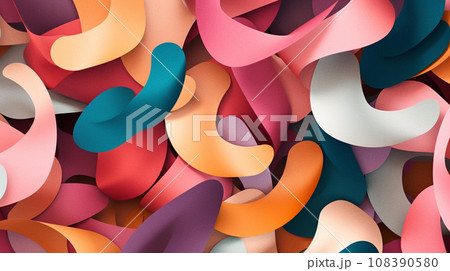 Generative AI, an abstract background image with a paper cutout effect 108390580