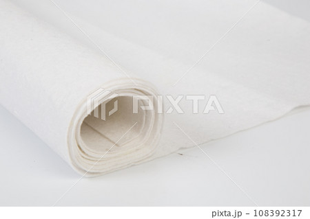 Roll of white Thick fabric on the white background 108392317