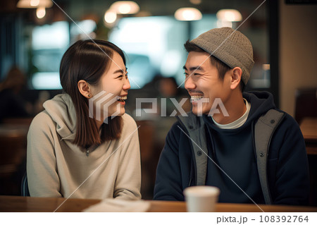 カフェでデートするカップル AI生成 カフェでデートするカップル AI生成 108392764