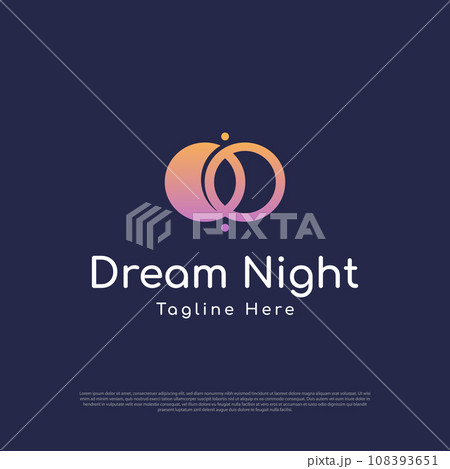 Creative dream moonlight icon logo vector design template Creative dream moonlight icon logo vector design template 108393651