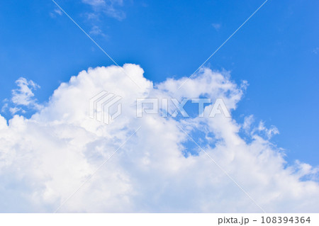 beautiful blue sky and white fluffy group of clouds with sunrise in the morning, natural background beautiful blue sky and white fluffy group of clouds with sunrise in the morning, natural background 108394364